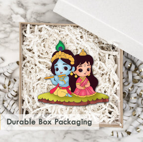 Wooden Fridge Magnet - Radha Krishna