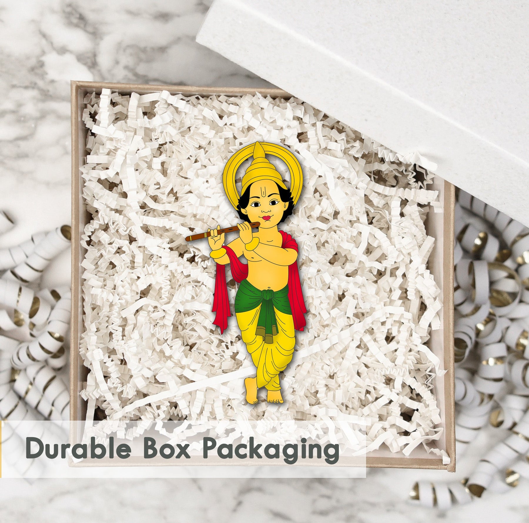 Wooden Fridge Magnet - Krishna