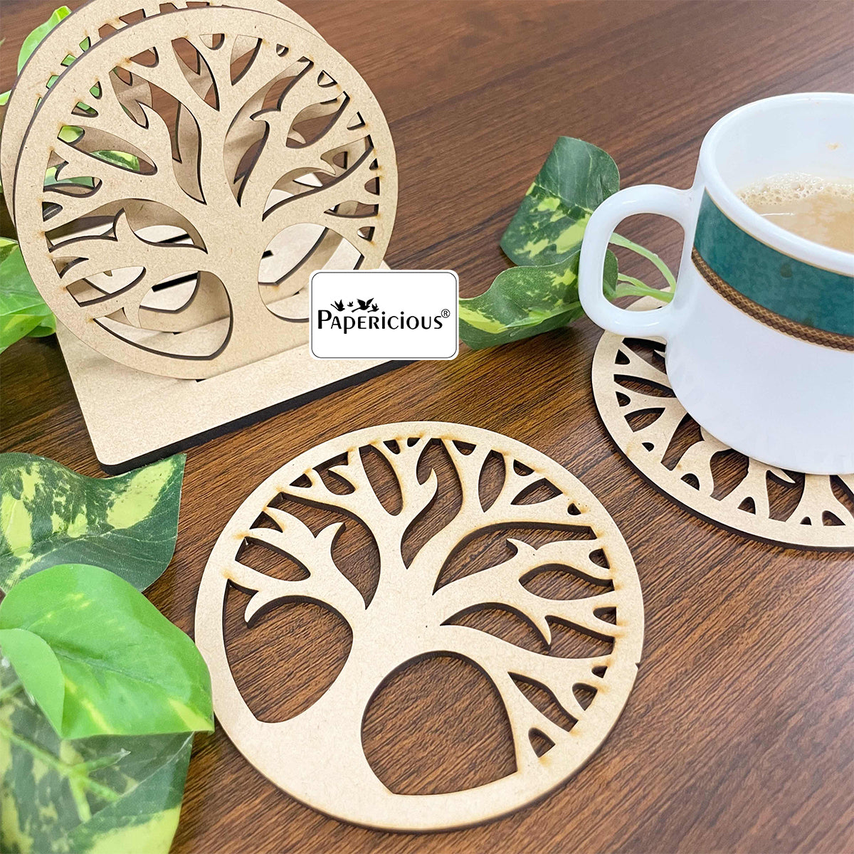 MDF Lasercut Coasters  - Kalpatru Tree