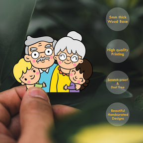 Wooden Fridge Magnet - Happy Family