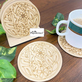 MDF Lasercut Coasters  - Flower Leaves