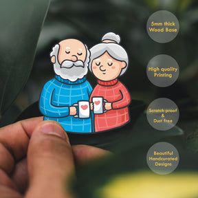 Wooden Fridge Magnet - My Grandparents