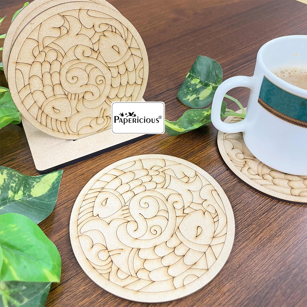 MDF Lasercut Coasters  - Premarked Fish