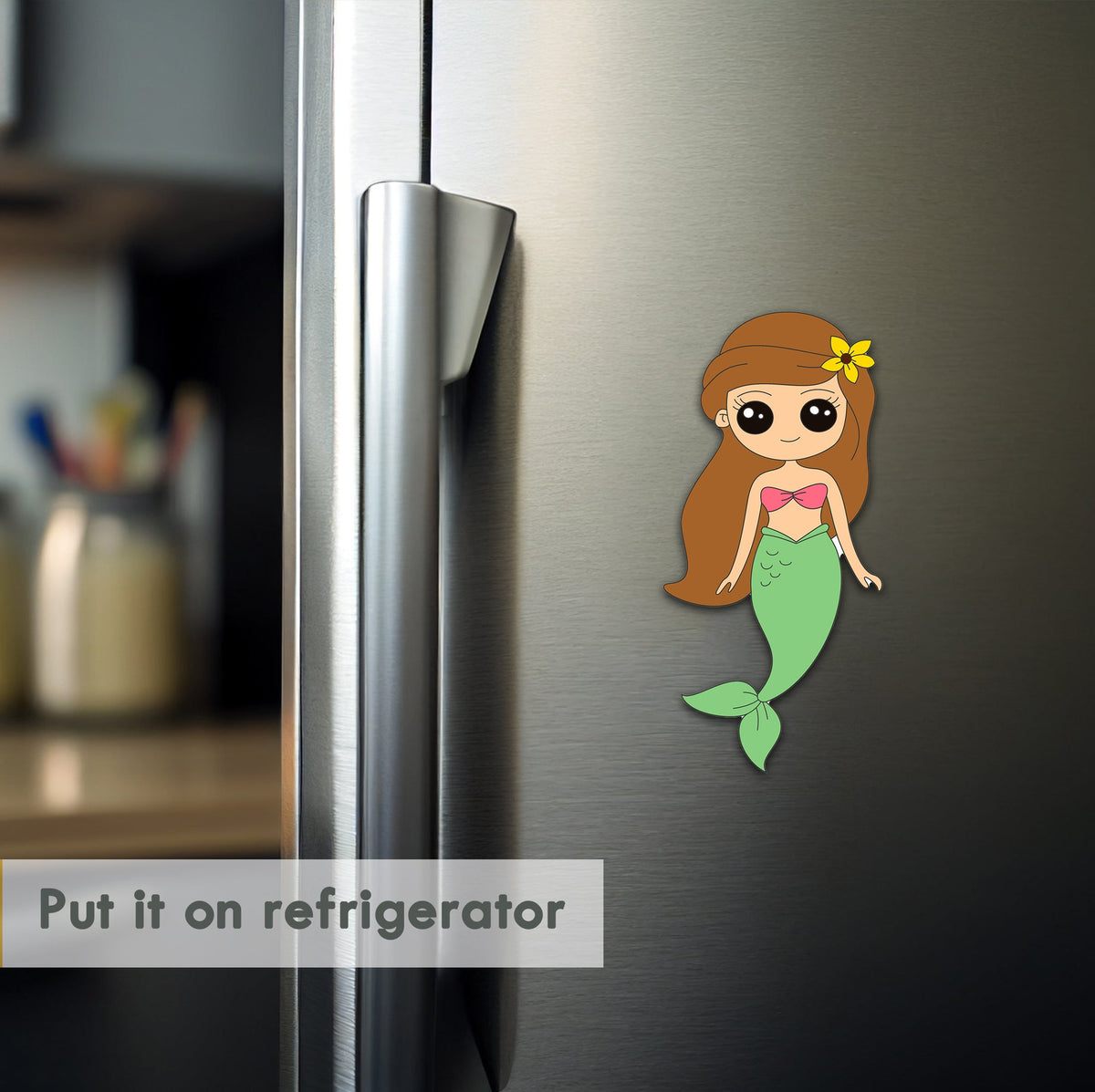 Wooden Fridge Magnet - Mermaid