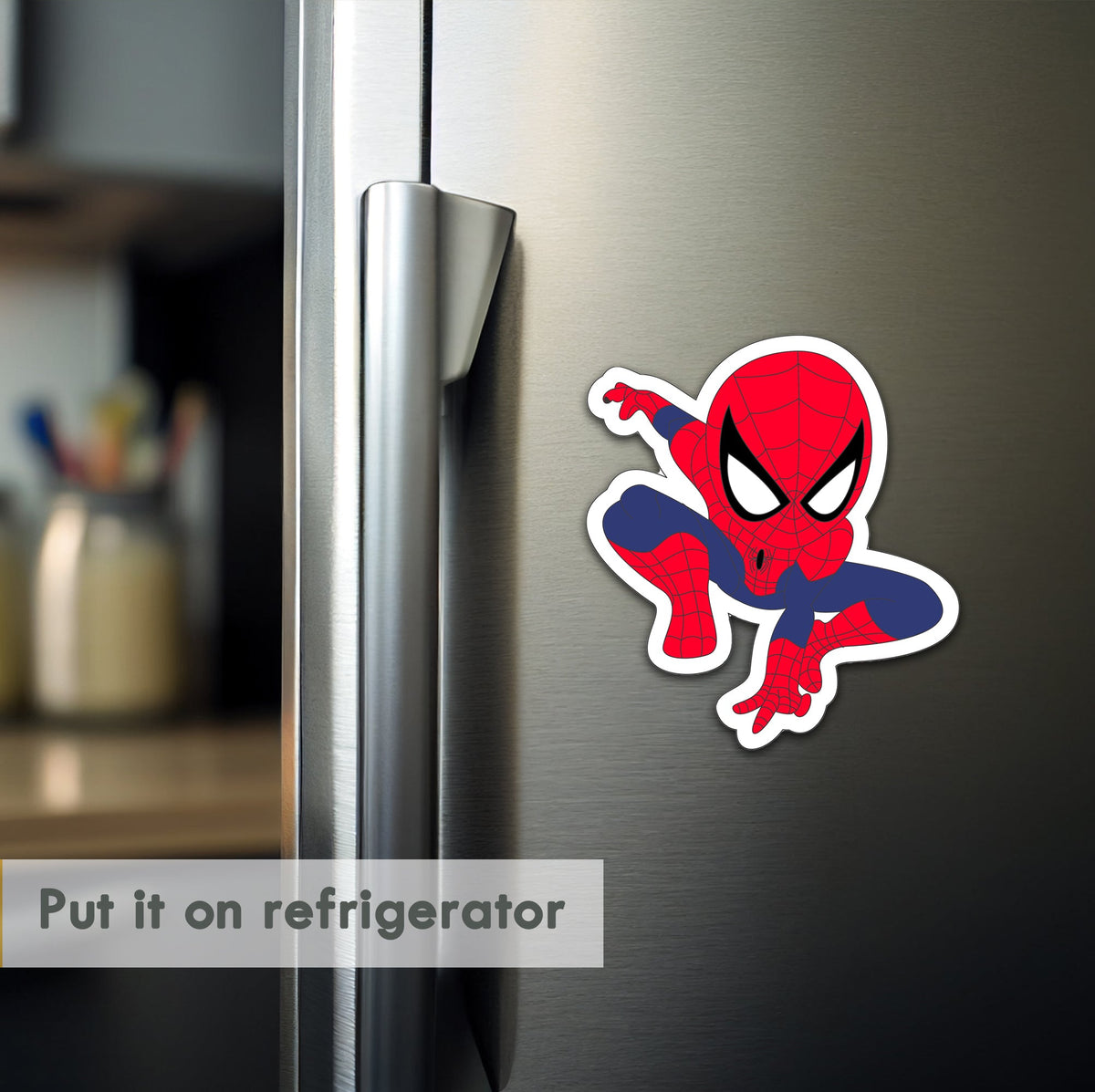 Wooden Fridge Magnet - Spiderman Style
