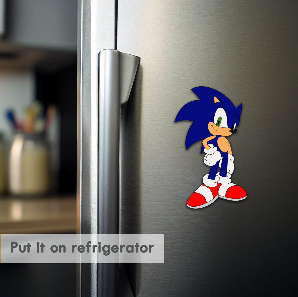 Wooden Fridge Magnet - Super Sonic