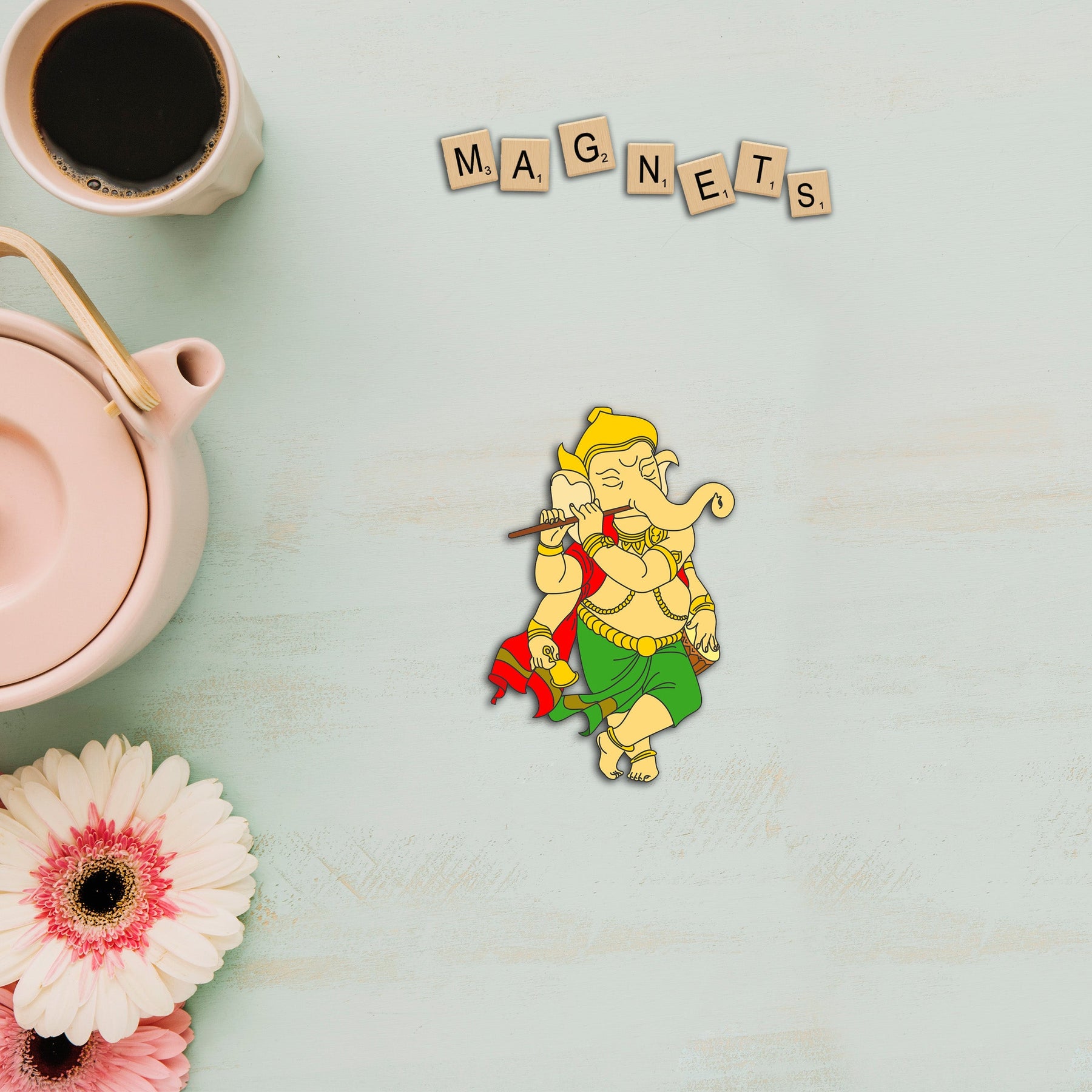 Wooden Fridge Magnet - Ganesh