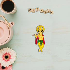 Wooden Fridge Magnet - Krishna