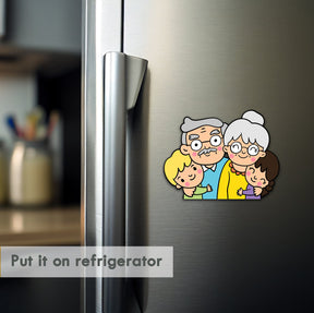 Wooden Fridge Magnet - Happy Family