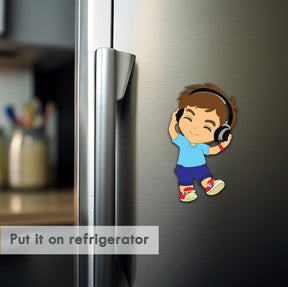 Wooden Fridge Magnet - Musical boy