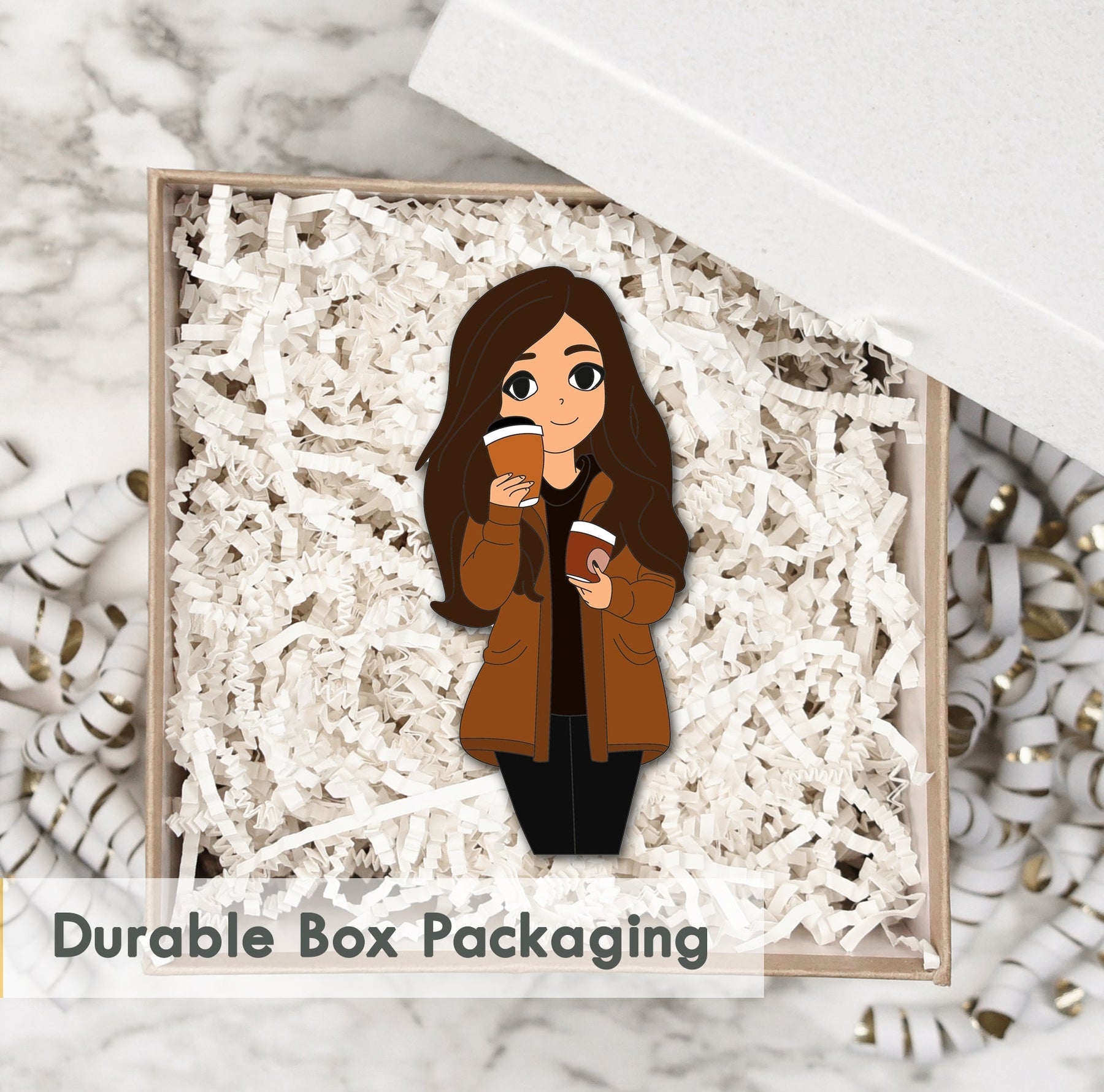 Wooden Fridge Magnet - Stylish Girl