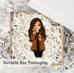 Wooden Fridge Magnet - Stylish Girl