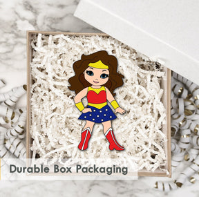 Wooden Fridge Magnet - Superhero Girl
