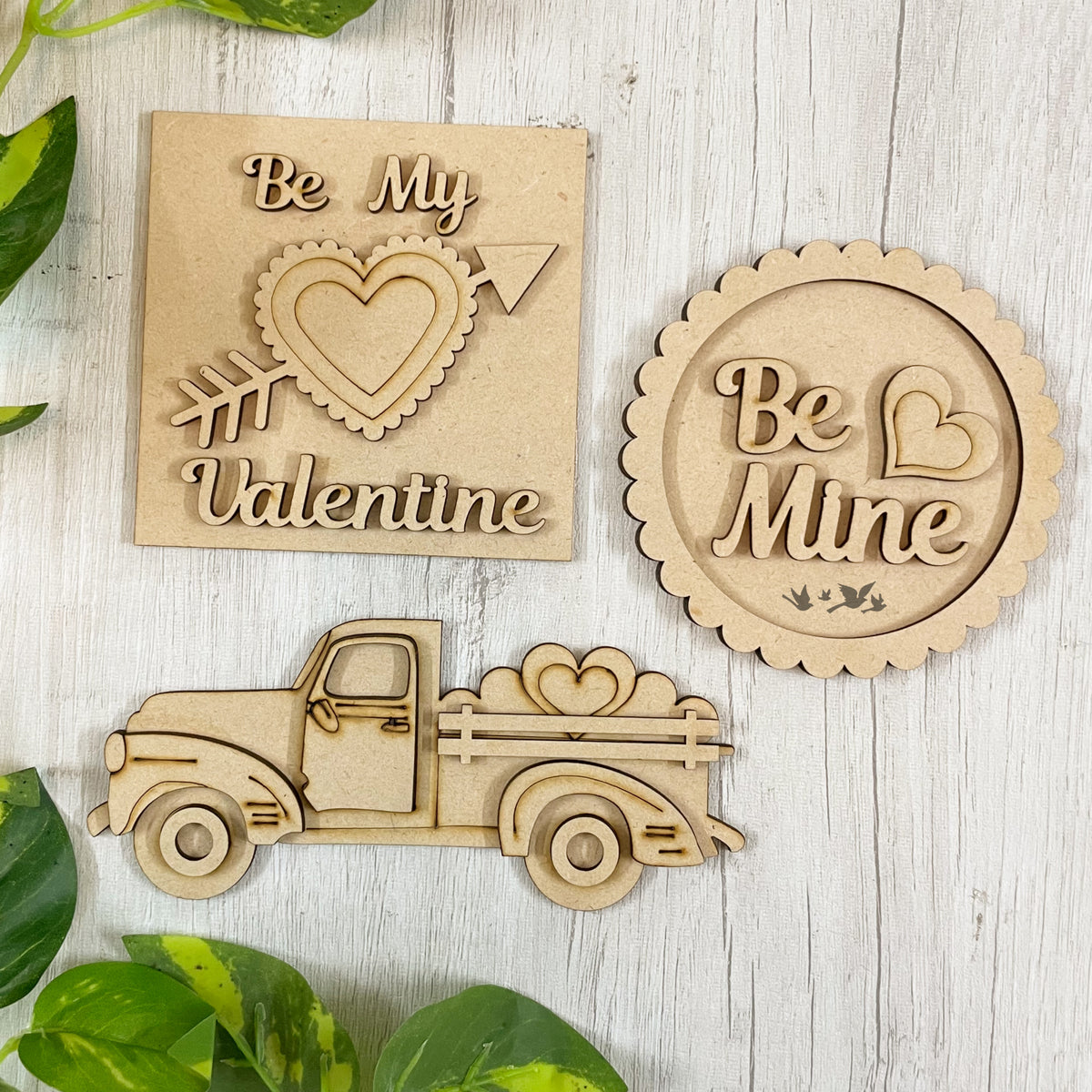 Pre Marked MDF Base - Valentines/Tags - set of 3