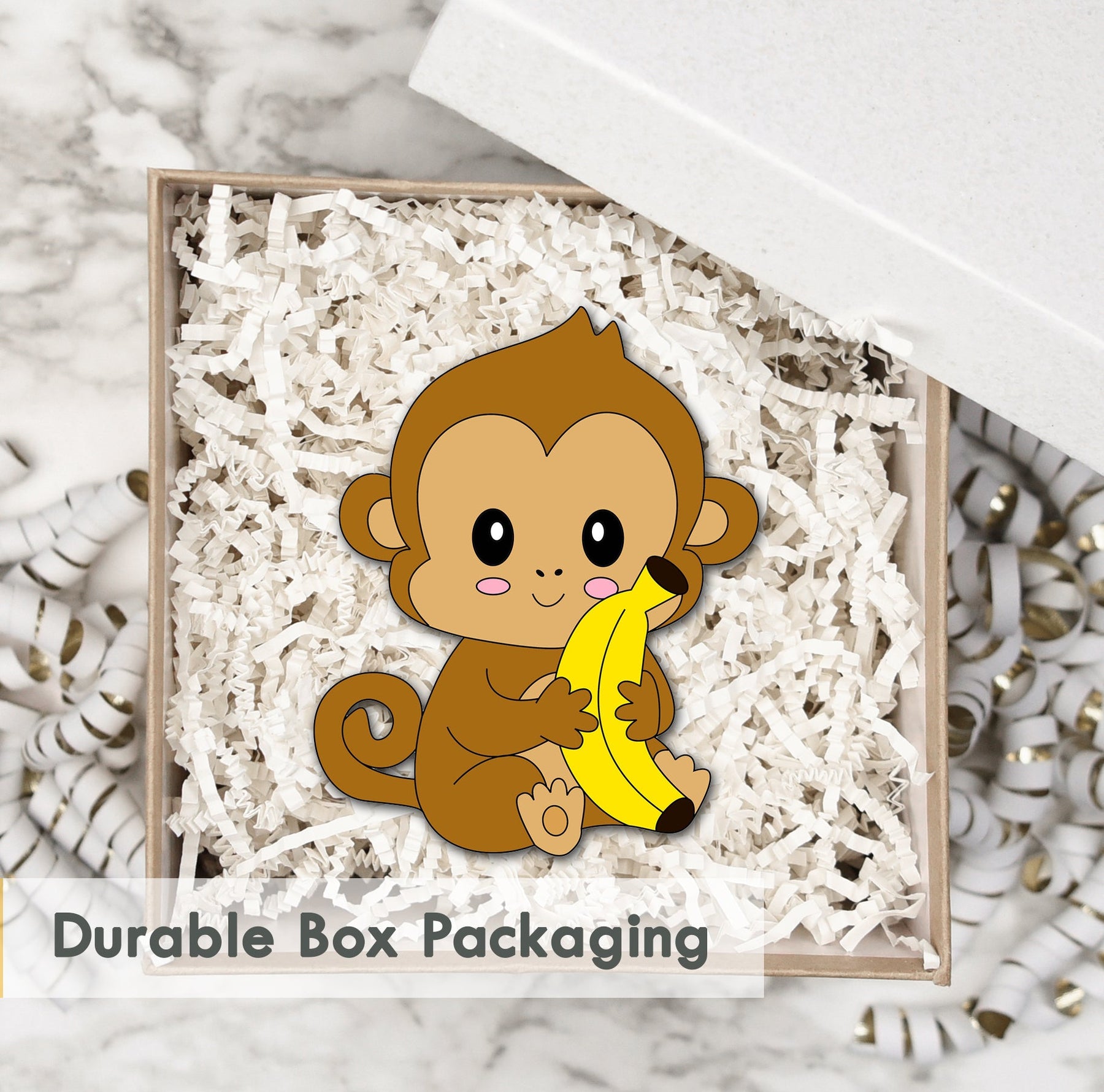 Wooden Fridge Magnet - Monkey with Banana