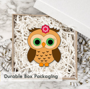 Wooden Fridge Magnet - Owl