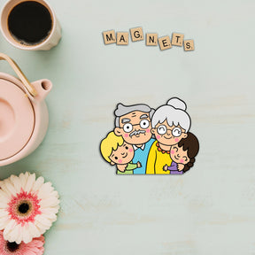 Wooden Fridge Magnet - Happy Family