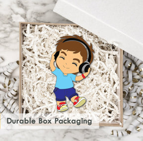 Wooden Fridge Magnet - Musical boy