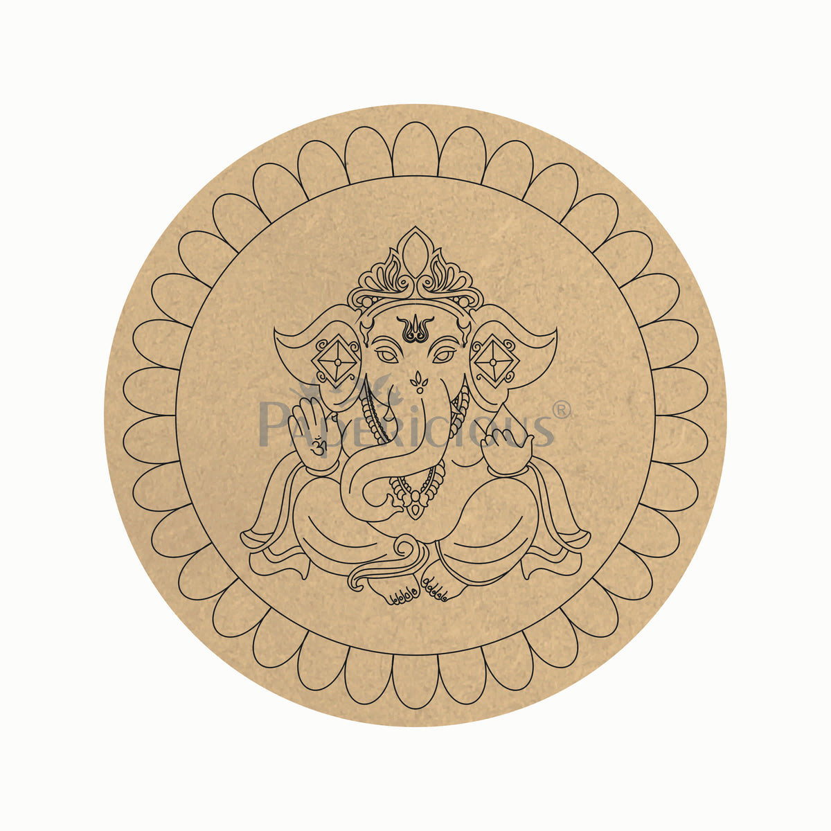 Pre Marked MDF Base -  Vintage Ganesha Mandala