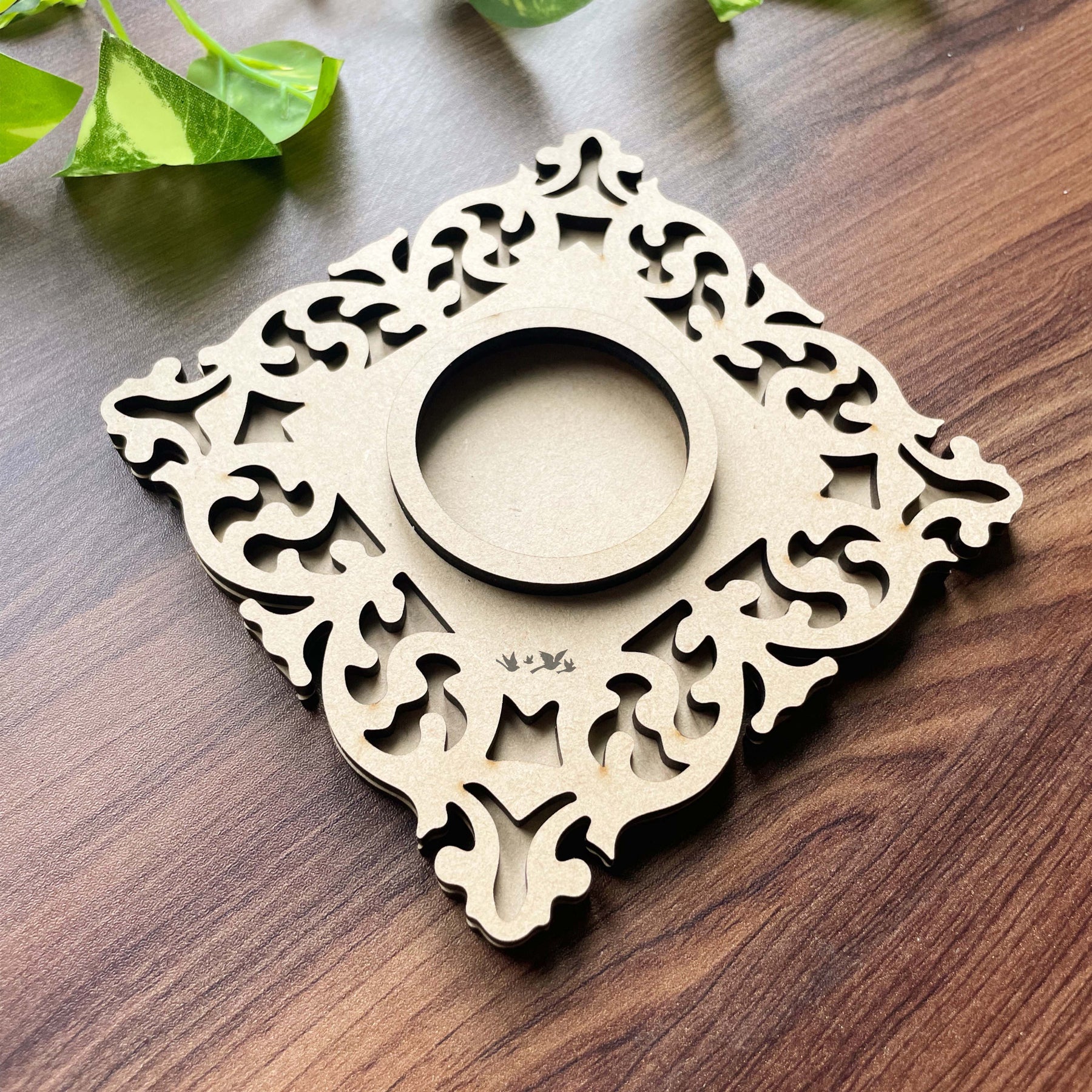 Tea Light Holder - Square Ornament - 3 Layered
