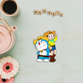 Wooden Fridge Magnet - Nobita & Doraemon Style