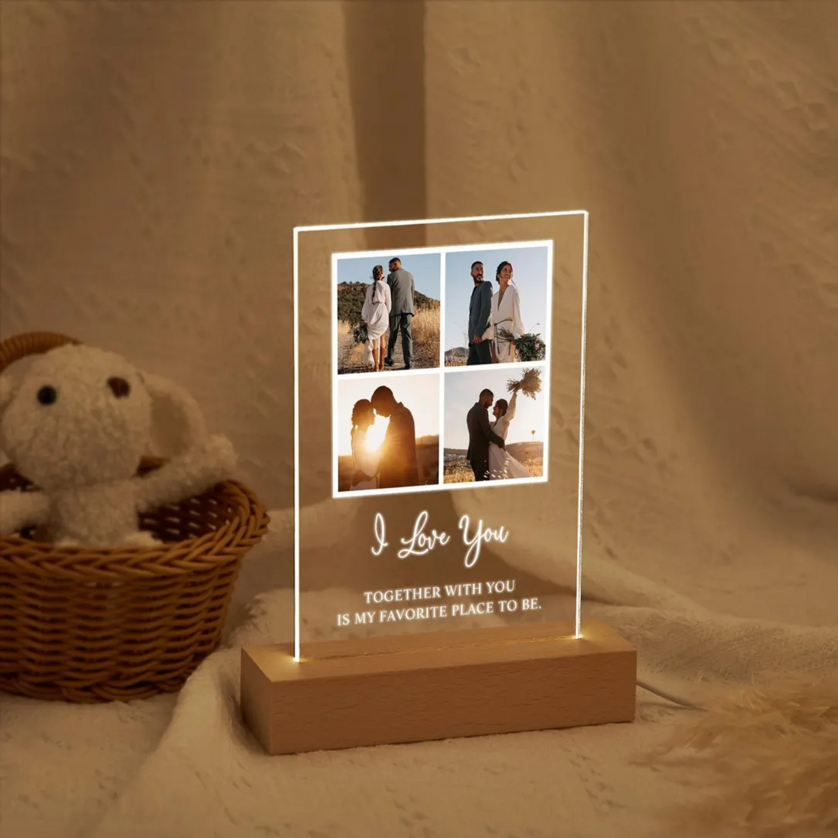 Customised LED Acrylic Night Lamp - I Love You