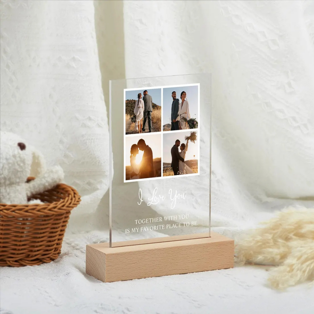 Customised LED Acrylic Night Lamp - I Love You