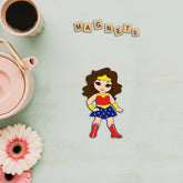 Wooden Fridge Magnet - Superhero Girl