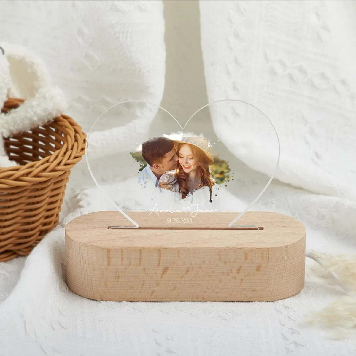 Customised LED Acrylic Night Lamp - We are in Heart