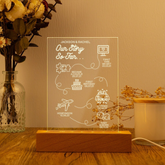 Customised LED Acrylic Night Lamp - Our Heart Journey
