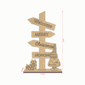 3D Premarked MDF- Christmas road sign