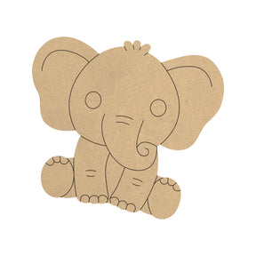 4 mm thick Pre Marked MDF Base Cute Elephant