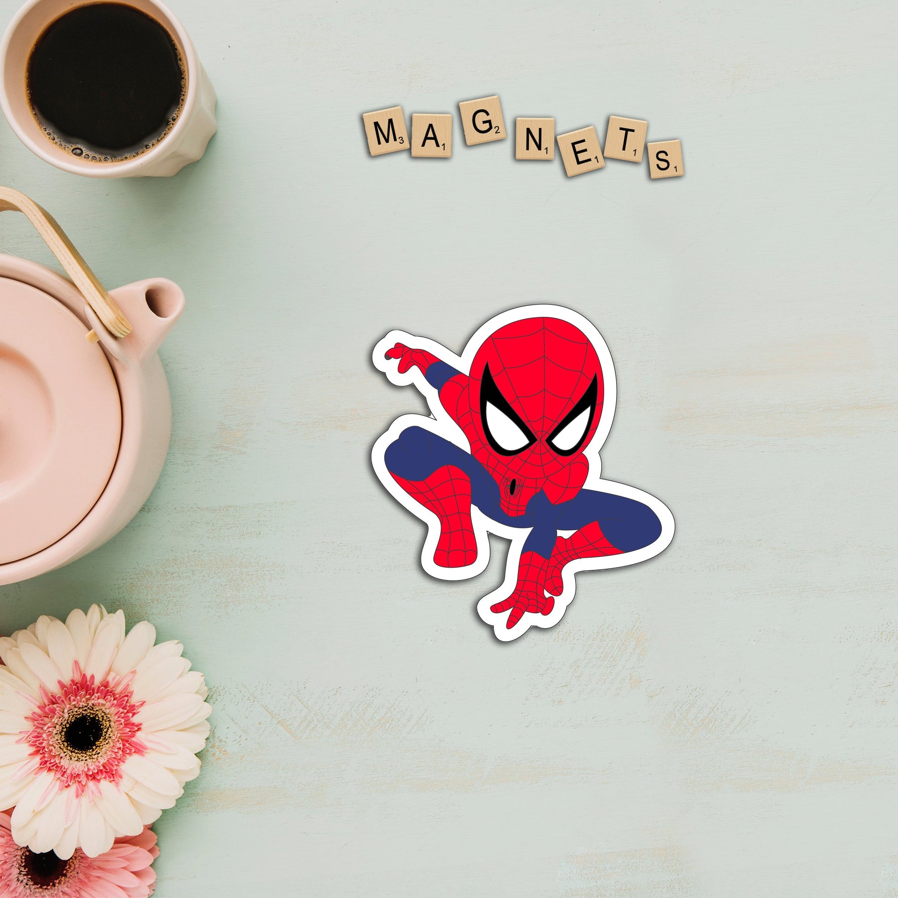 Wooden Fridge Magnet - Spiderman Style