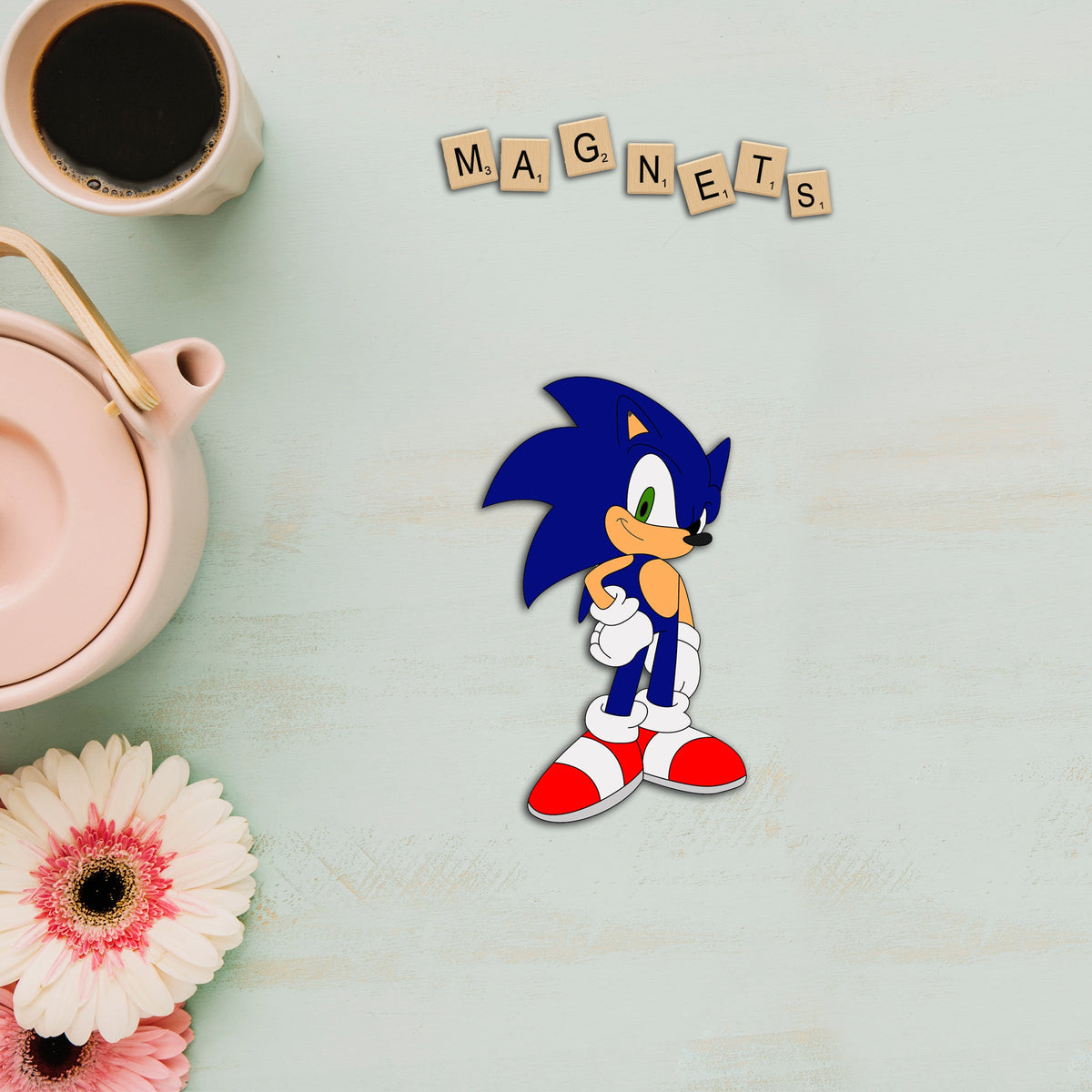Wooden Fridge Magnet - Super Sonic