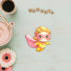 Wooden Fridge Magnet - Super Girl
