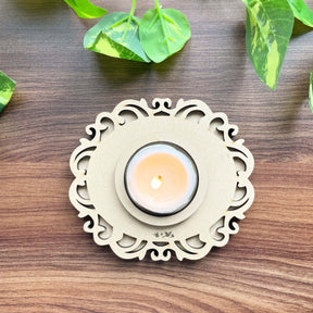 Tea Light Holder - Oval Ornament - 3 Layered