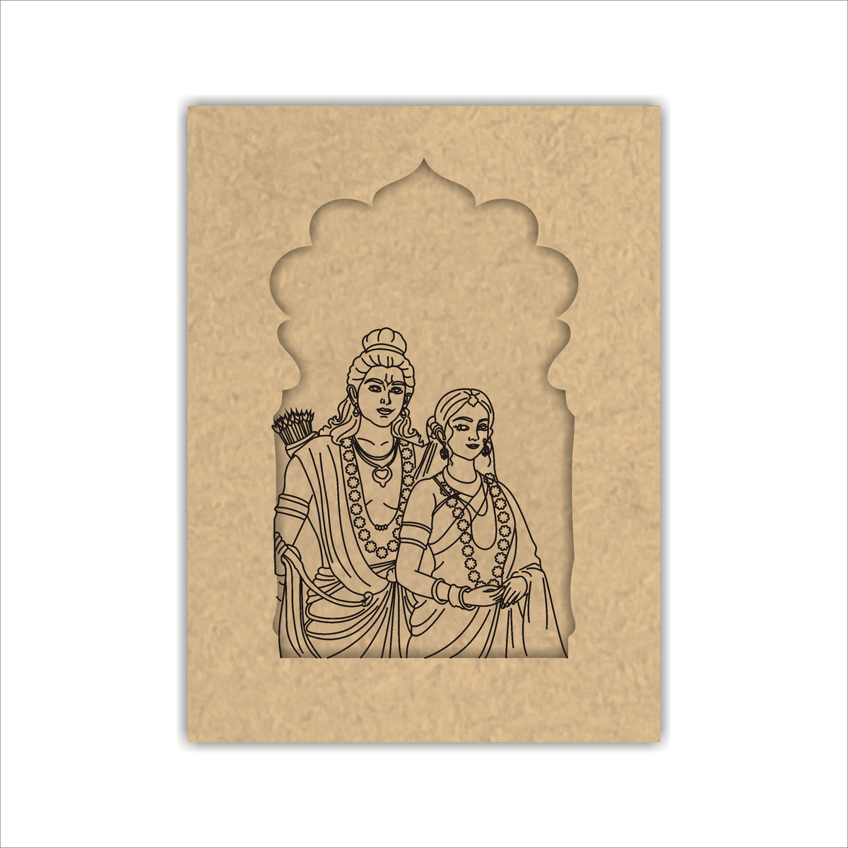 Pre Marked MDF Jharokha - Ram Sita #2