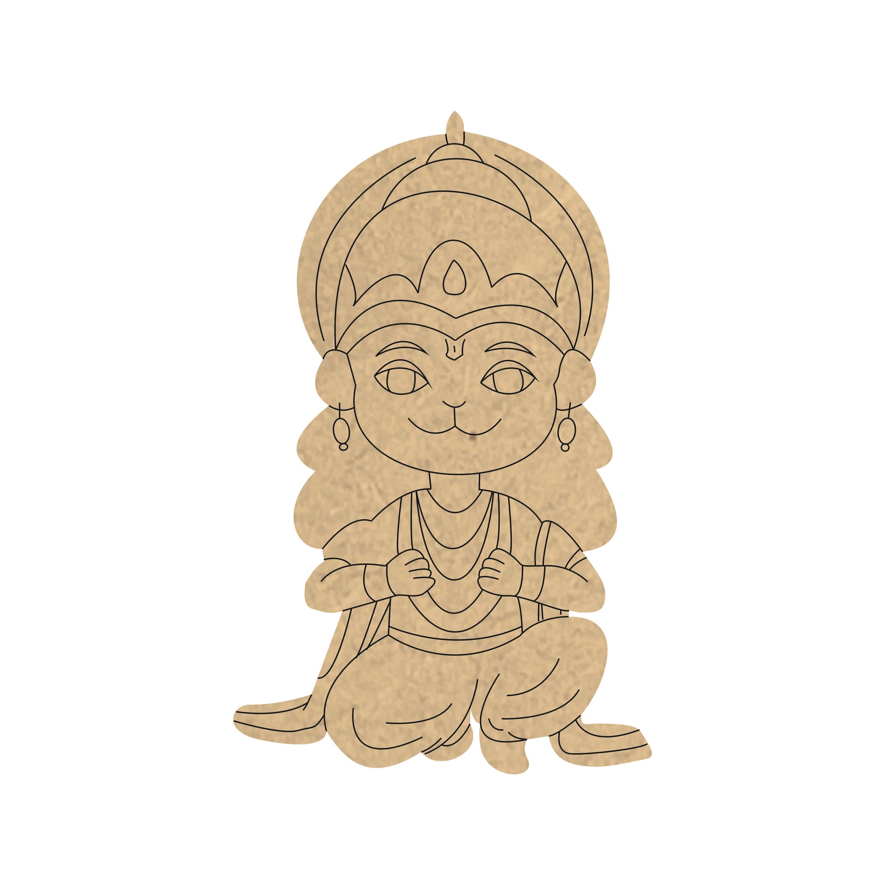 Pre Marked MDF Cutout - Little Hanumant/hanuman