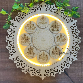 Pre Marked MDF base - Ashatlakshmi Jharokha with LED in circle