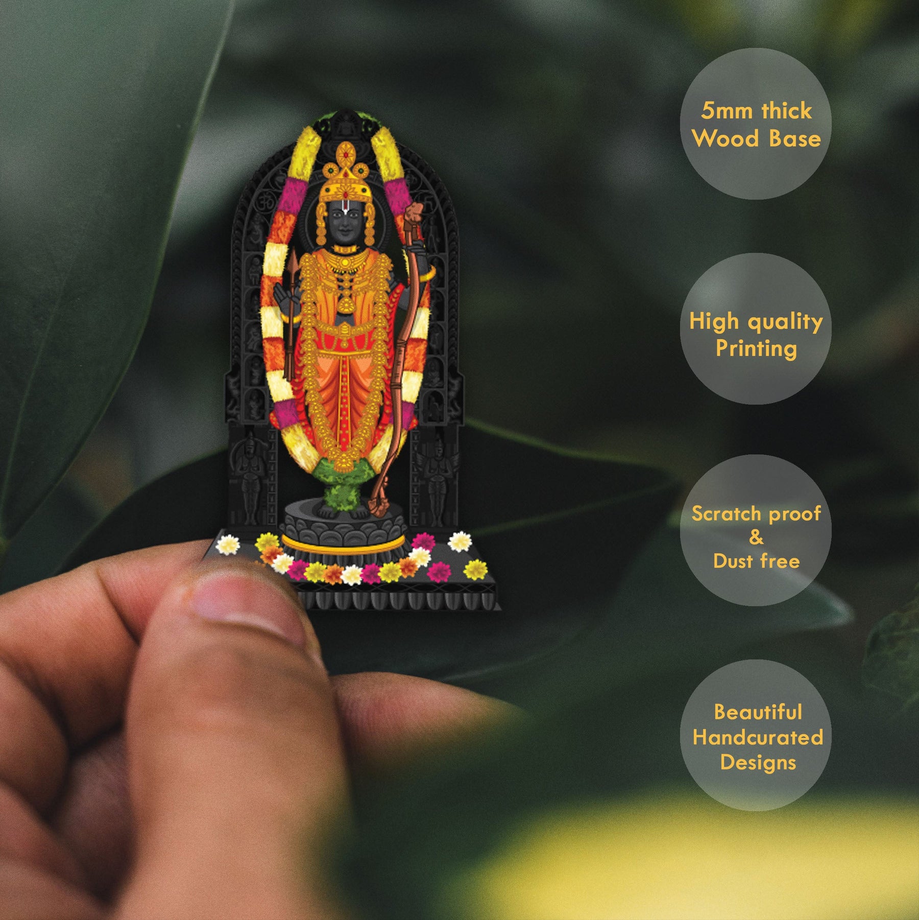 Wooden Fridge Magnet - Ram Lalla