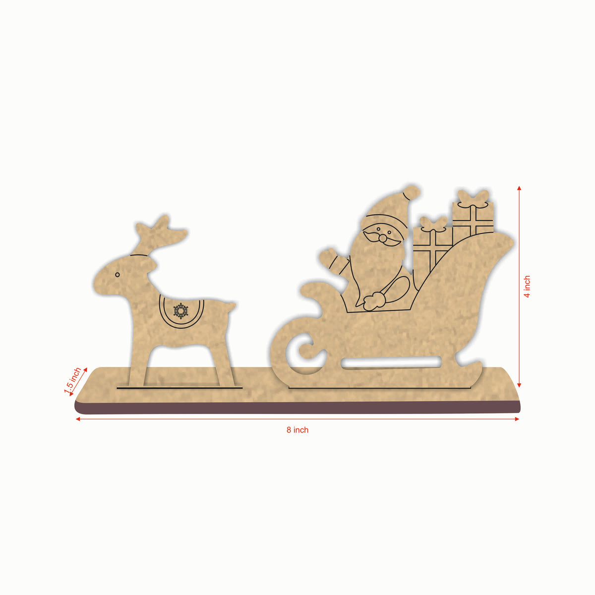 3D Premarked MDF- Santa on Sleigh