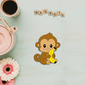 Wooden Fridge Magnet - Monkey with Banana