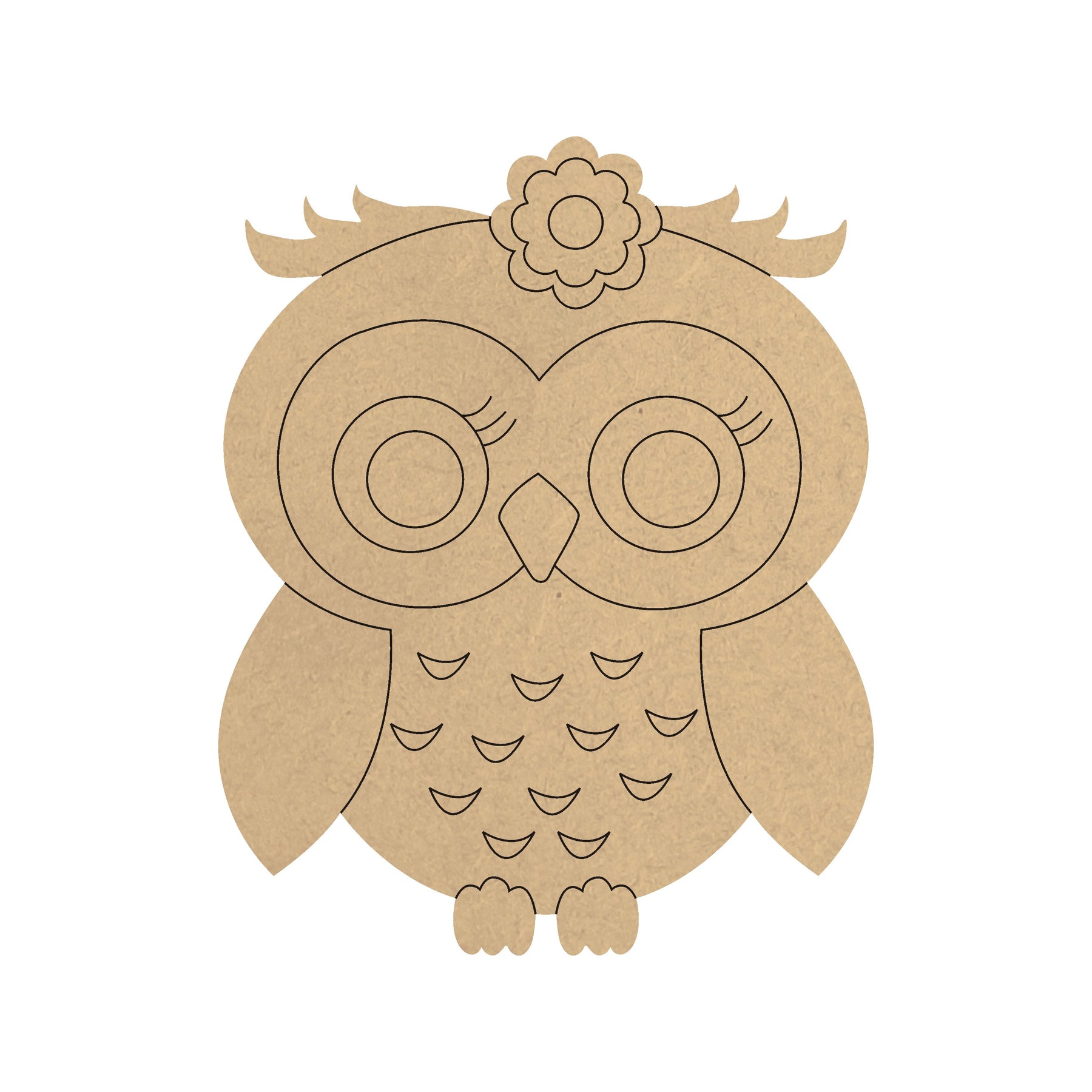 4 mm thick Pre Marked MDF Base Cute Owl