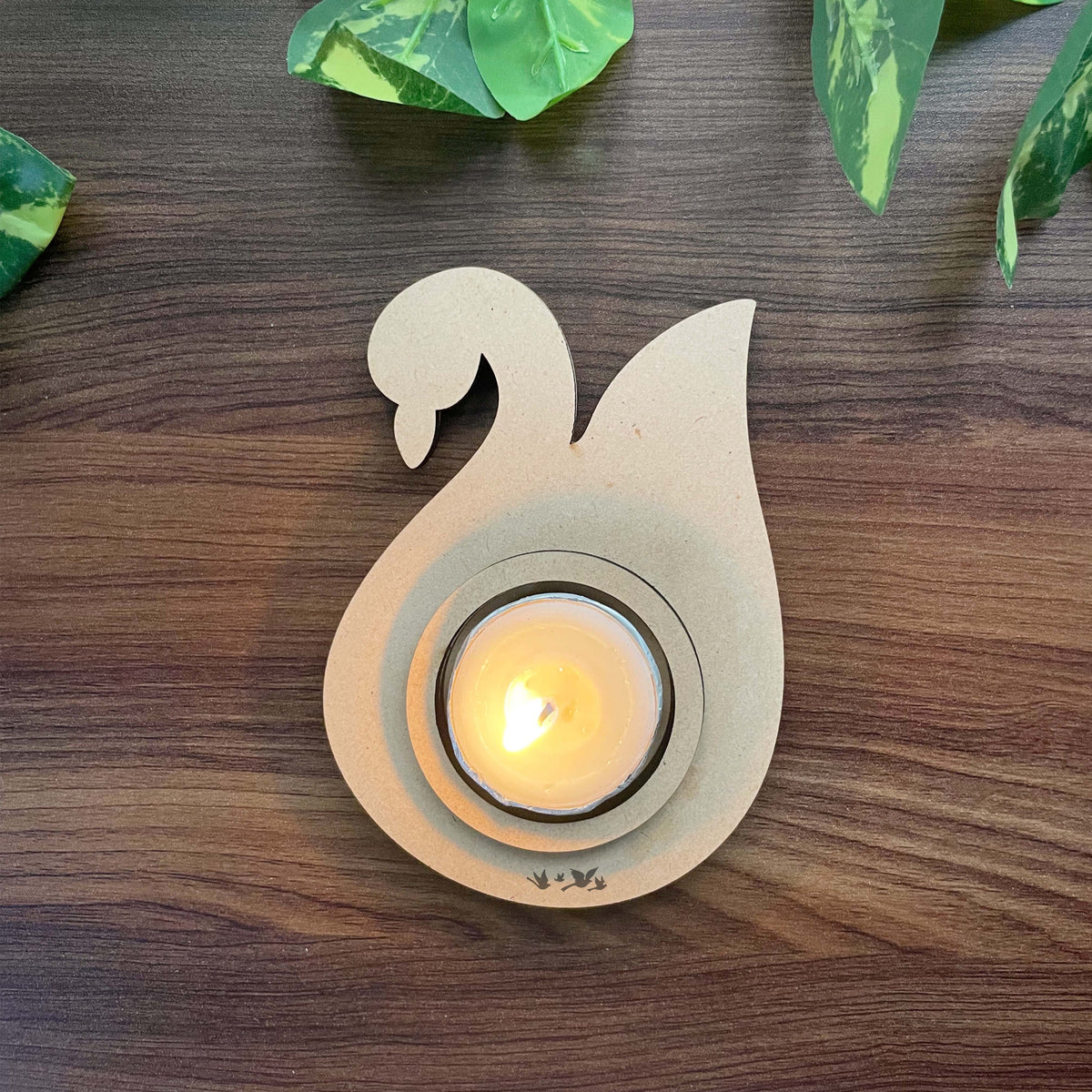 Tea Light Holder - Swan - 3 Layered