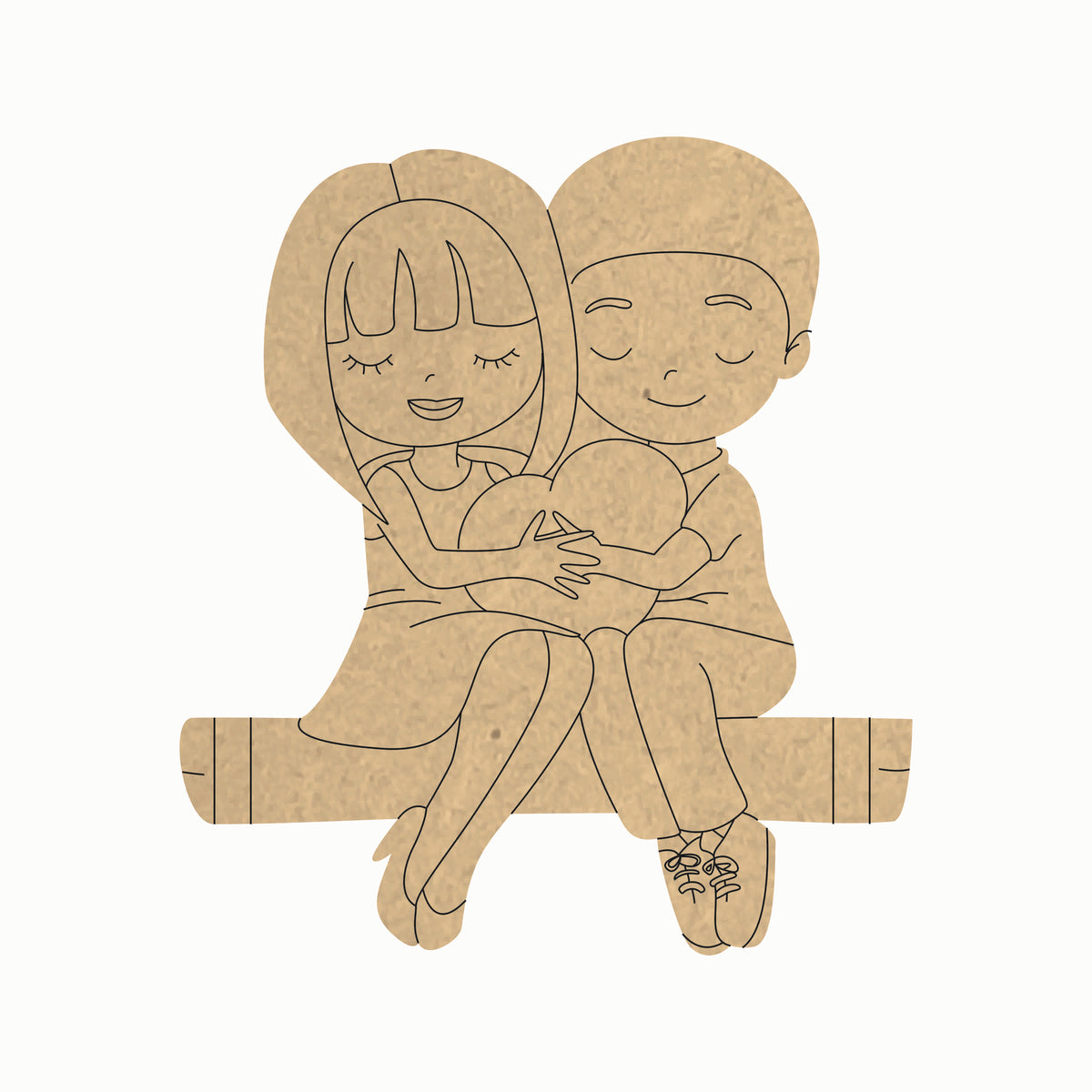 Pre Marked MDF Base - Valentines/Couple #2