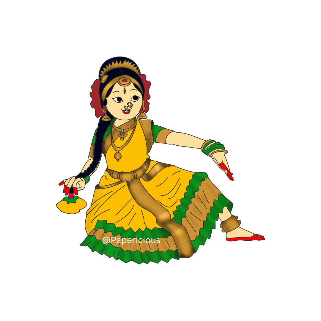 Indian Classical Dance Poses Drawing Series| Drawing #4 - YouTube