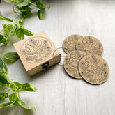 Premarked MDF Coasters with Box - Mayura Mandala