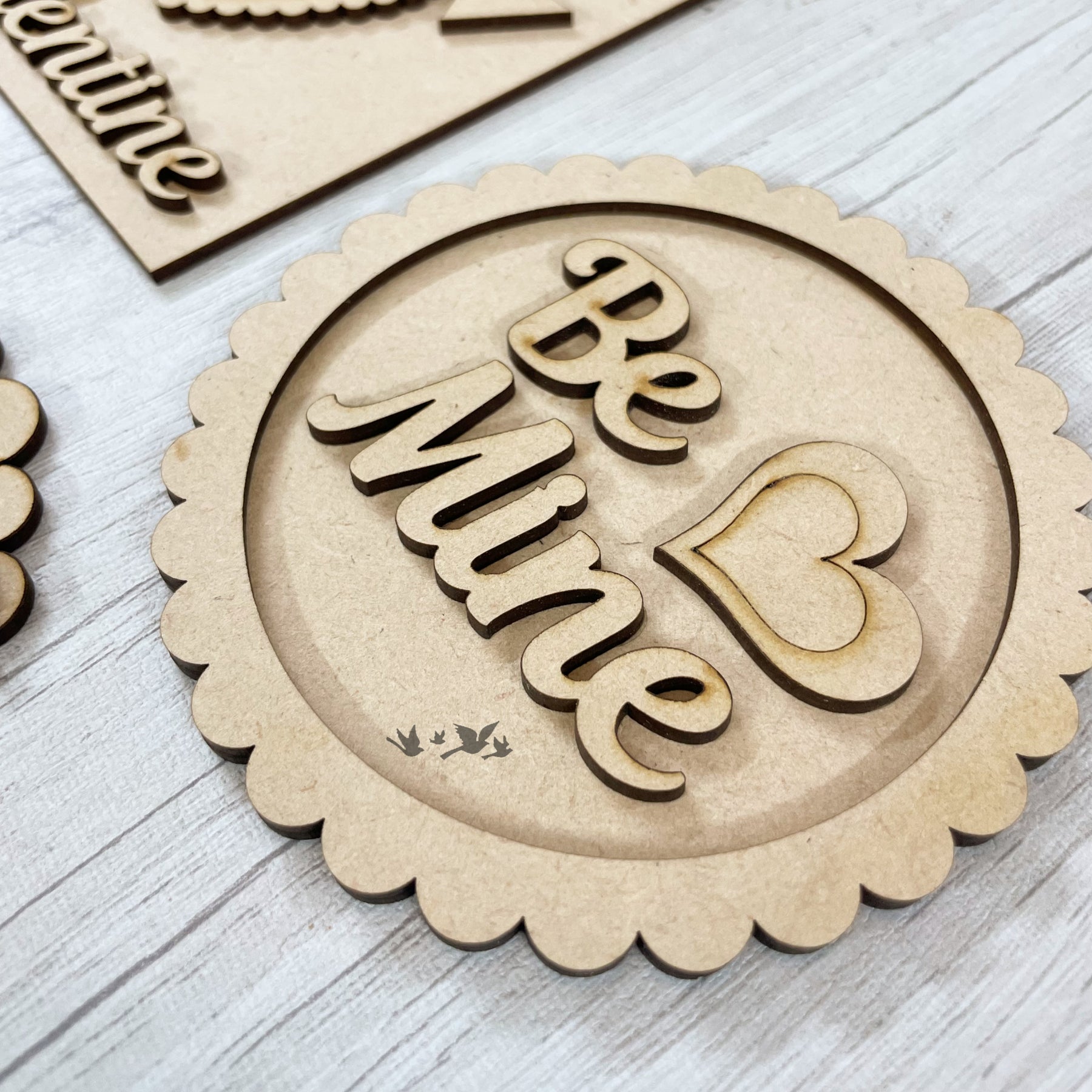 Pre Marked MDF Base - Valentines/Tags - set of 3