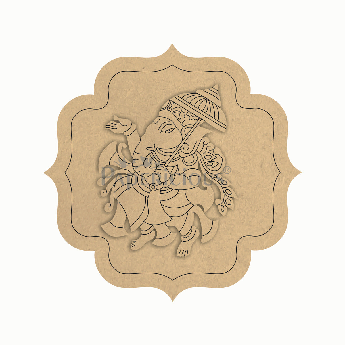 Pre Marked MDF Base -  2 Layer Ganesha with Frame