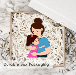 Wooden Fridge Magnet - Mother with Daughter